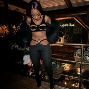 Mugler Black Cut Out Trousers